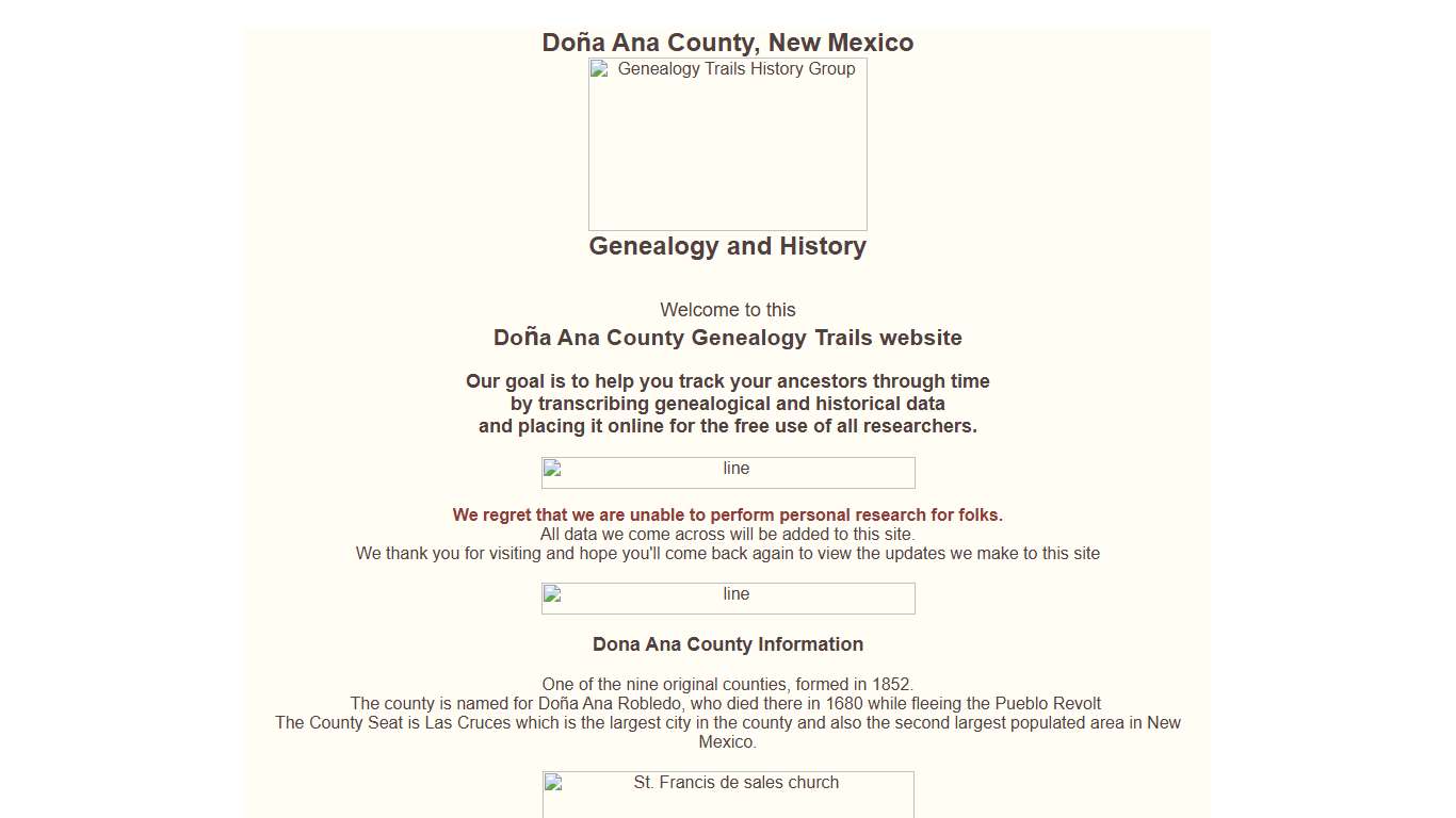 Family Records for Researching Ancestry in Dona Ana County, NM