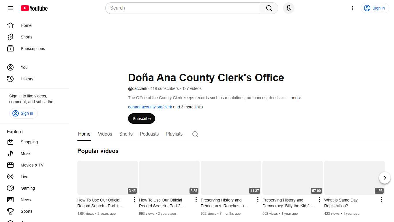 Doña Ana County Clerk's Office - YouTube