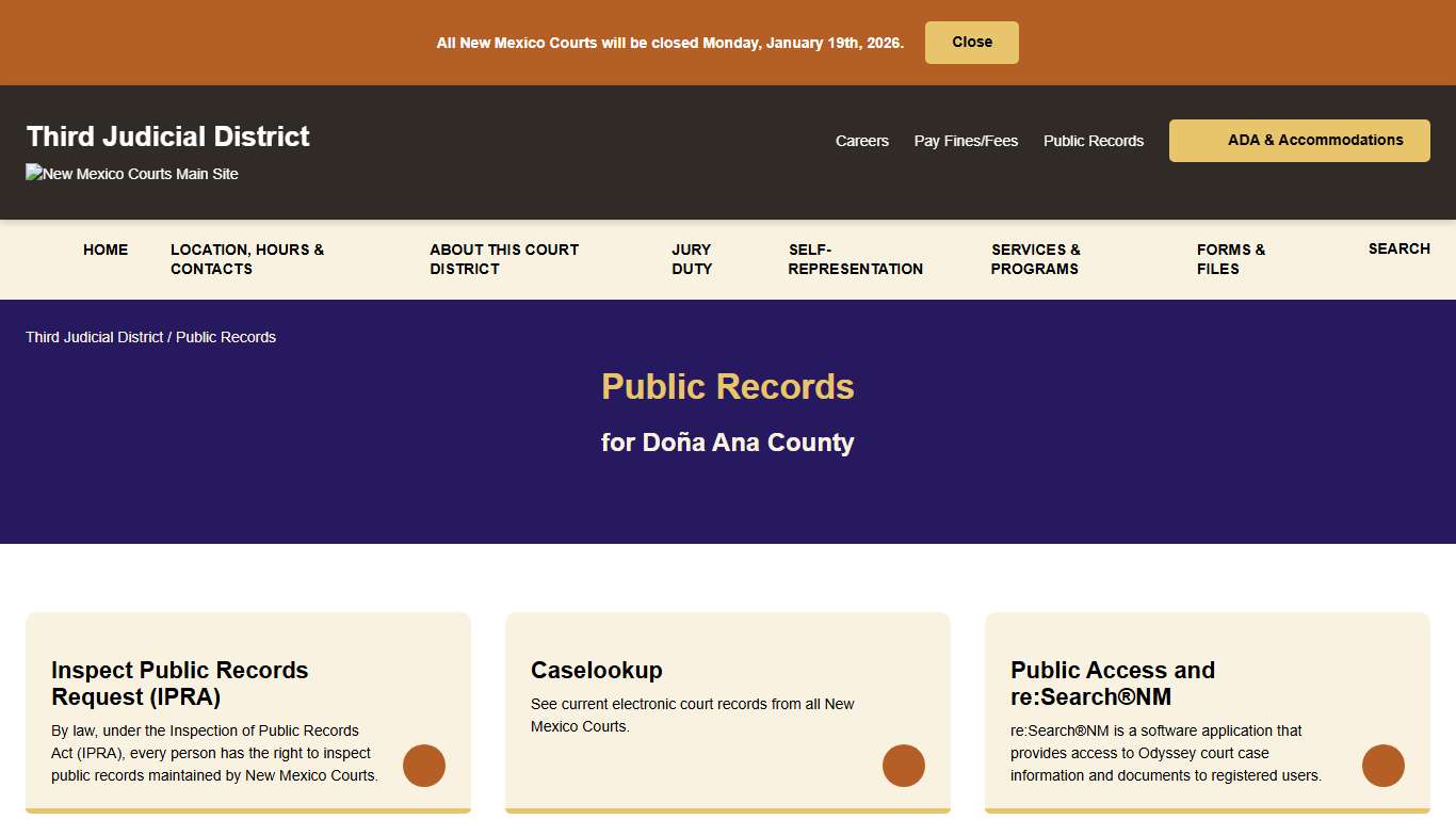 Public Records - Third Judicial District